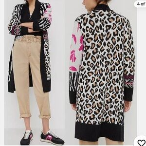Anthropologie Maeve Makayla Animal Print Open Cardigan